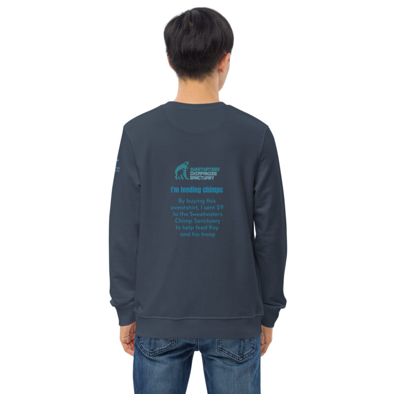 Unisex organic sweatshirt, Go feed a chimp - Image 32