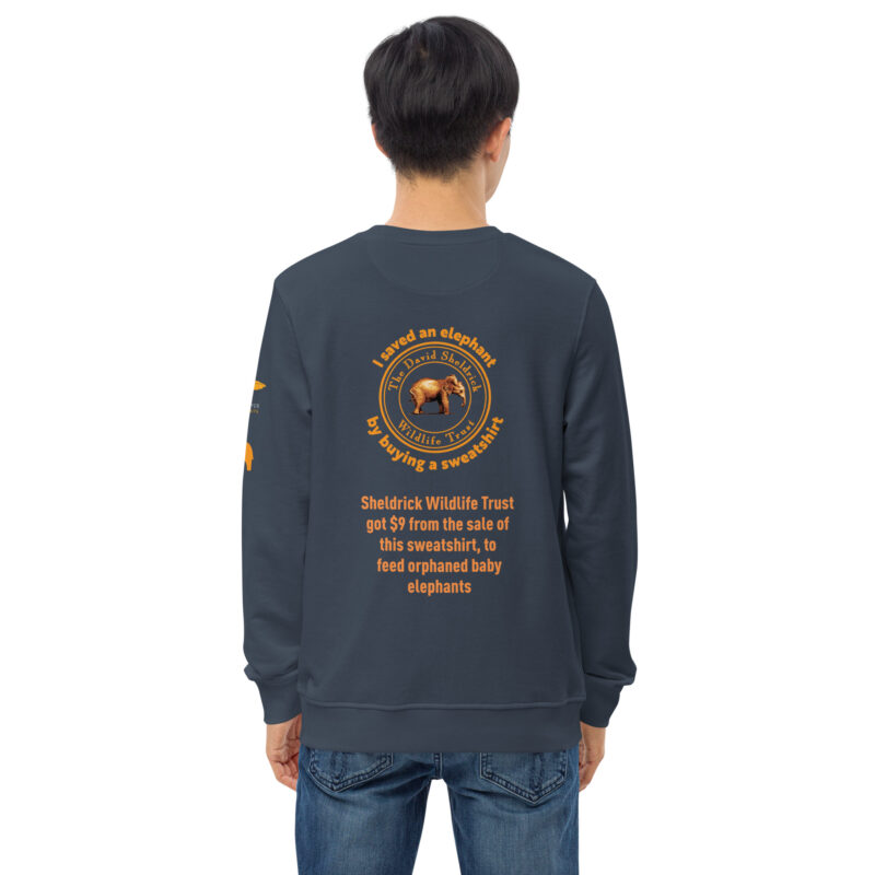 Unisex organic sweatshirt, Save the elephants ("Tim") - Image 29
