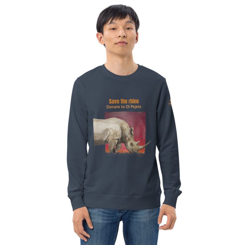 Unisex organic sweatshirt, save the rhino - Image 16