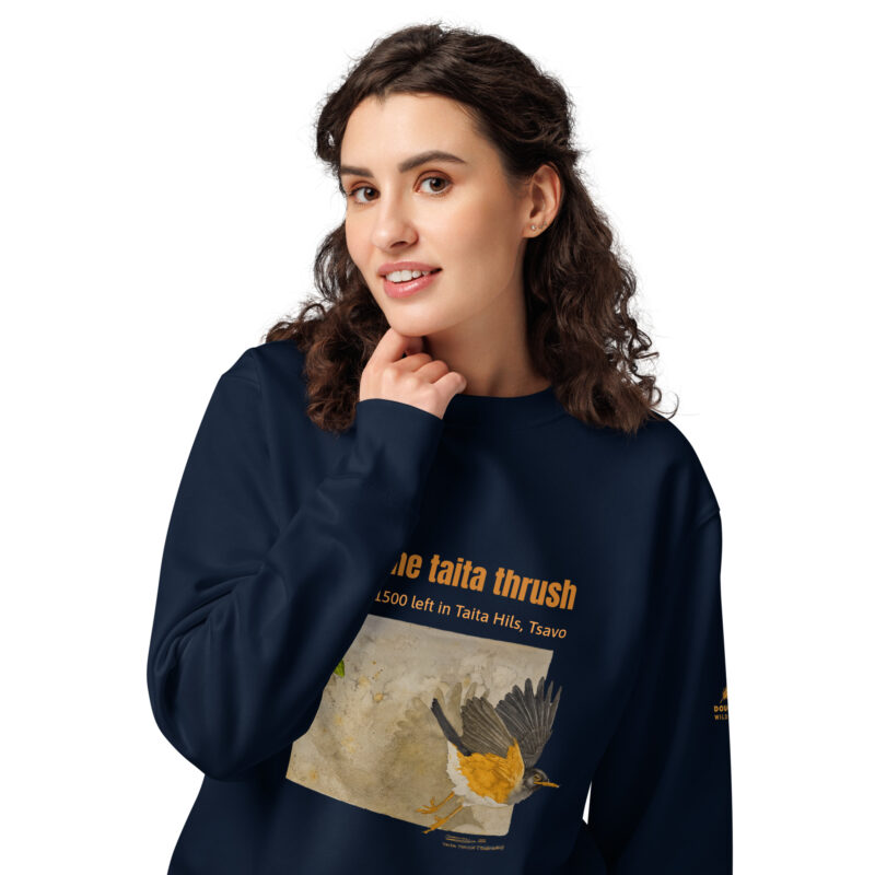 Unisex organic sweatshirt 2, Save the Taita thrush - Image 7