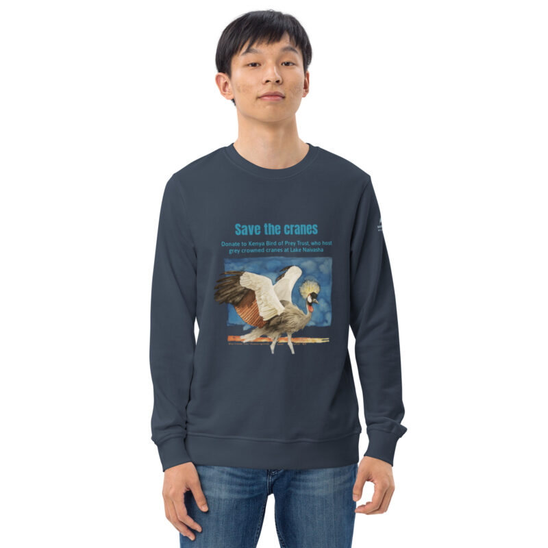 Unisex organic sweatshirt, save the cranes - Image 28