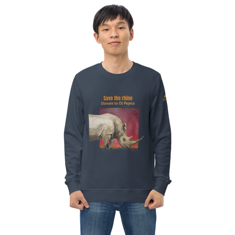 Unisex organic sweatshirt, save the rhino - Image 15