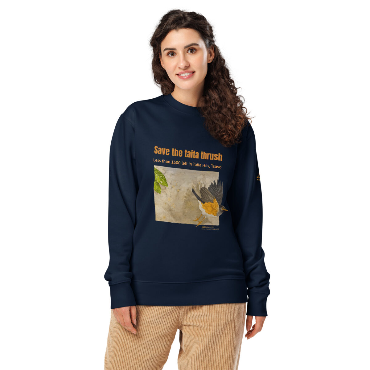 Unisex organic sweatshirt 2, Save the Taita thrush - Image 6