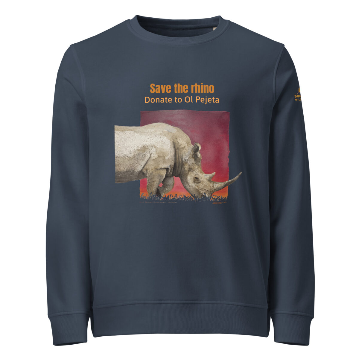 Unisex organic sweatshirt, save the rhino - Image 9