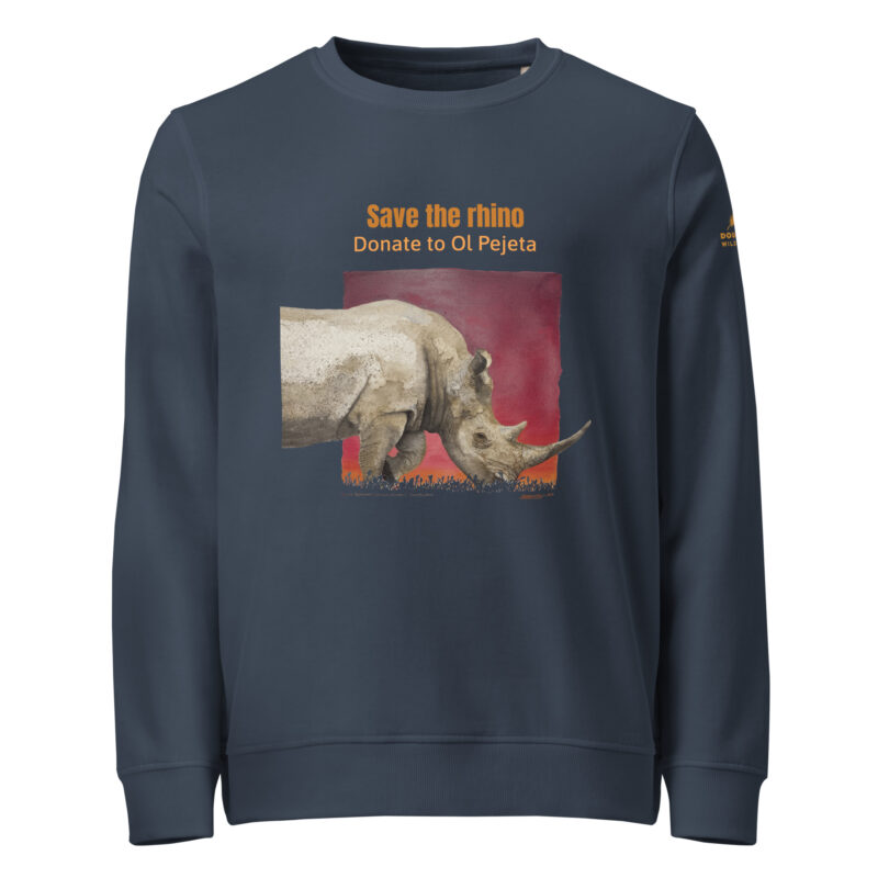 Unisex organic sweatshirt, save the rhino - Image 9