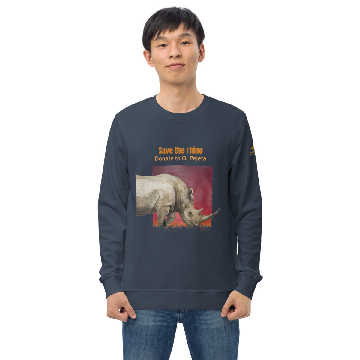 Unisex organic sweatshirt, save the rhino - Image 30
