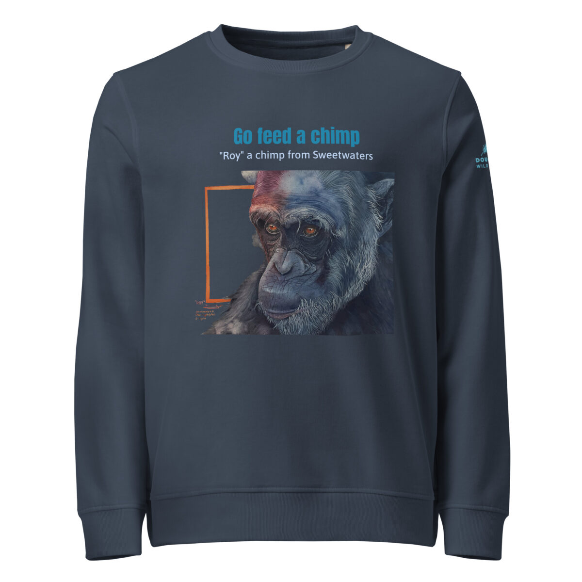 Unisex organic sweatshirt, Go feed a chimp - Image 9