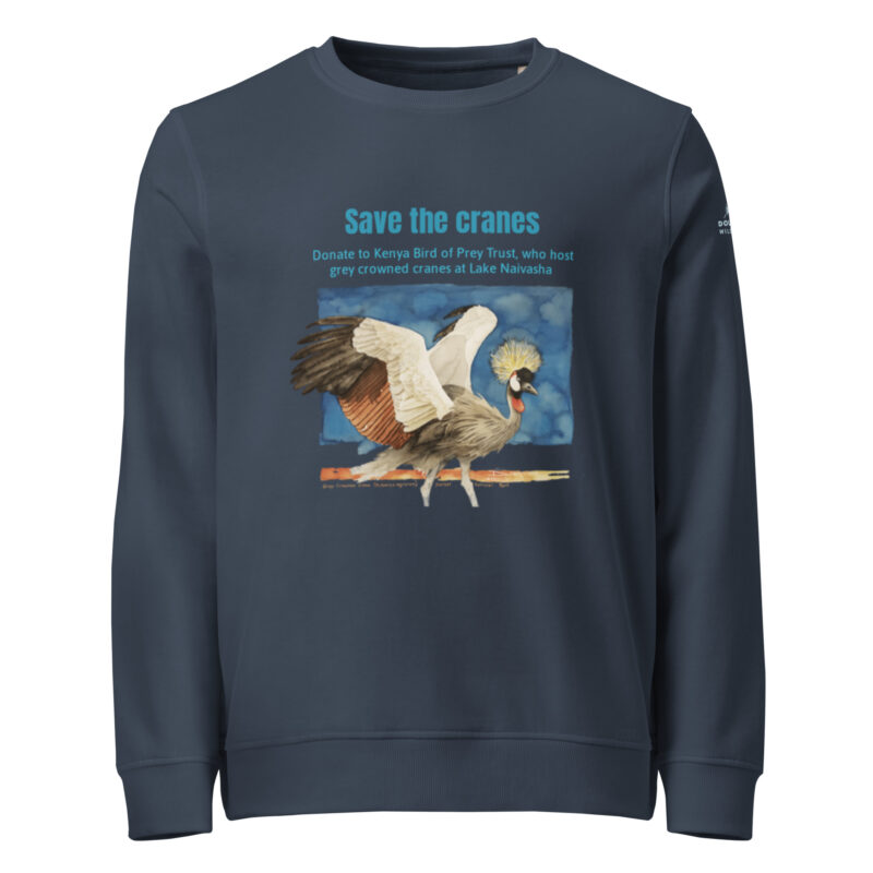 Unisex organic sweatshirt, save the cranes - Image 6
