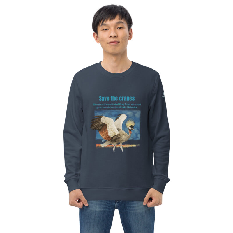 Unisex organic sweatshirt, save the cranes - Image 27