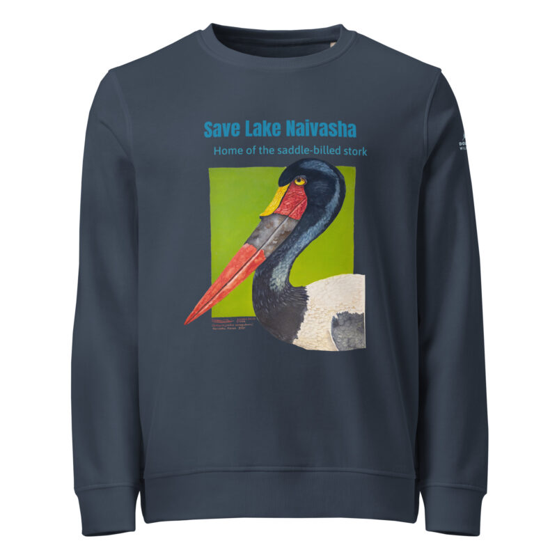 Unisex organic sweatshirt, save the saddle-billed stork - Image 9