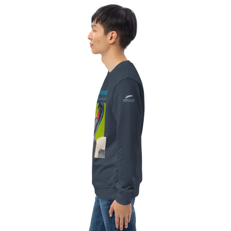 Unisex organic sweatshirt, save Lake Naivasha (saddle-billed stork) - Image 36