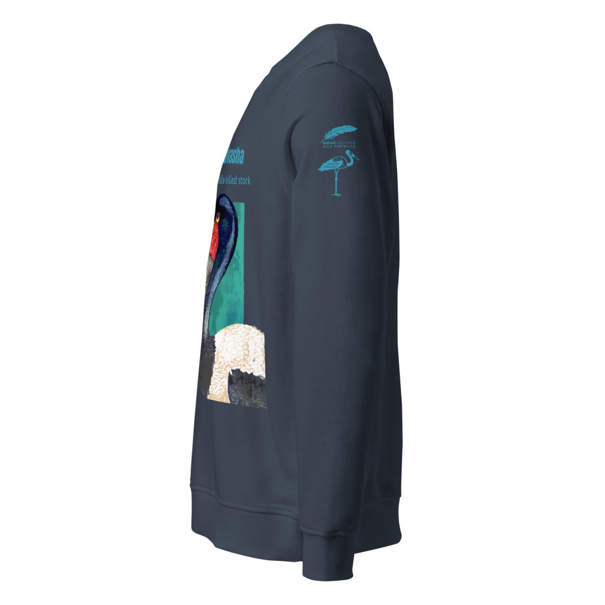 Unisex organic sweatshirt, save Lake Naivasha (saddle-billed stork) - Image 68
