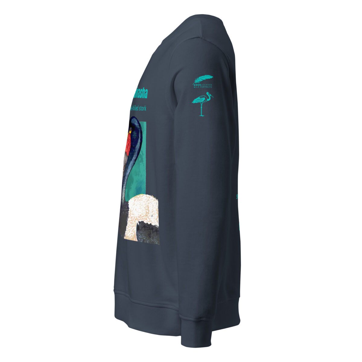 Unisex organic sweatshirt, save Lake Naivasha (saddle-billed stork) - Image 108