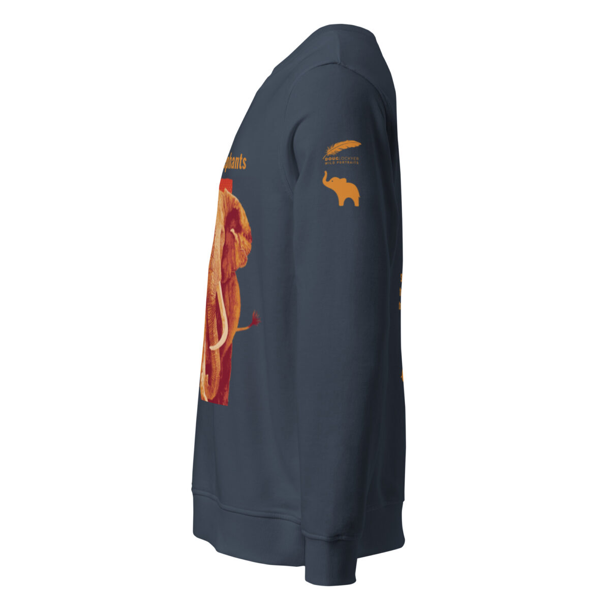 Unisex organic sweatshirt, Save the elephants (posterized art of "Tim",one of te last of thegiant tuskers. - Image 67