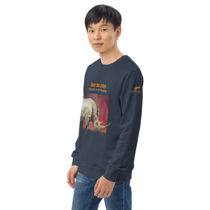 Unisex organic sweatshirt, save the rhino - Image 19