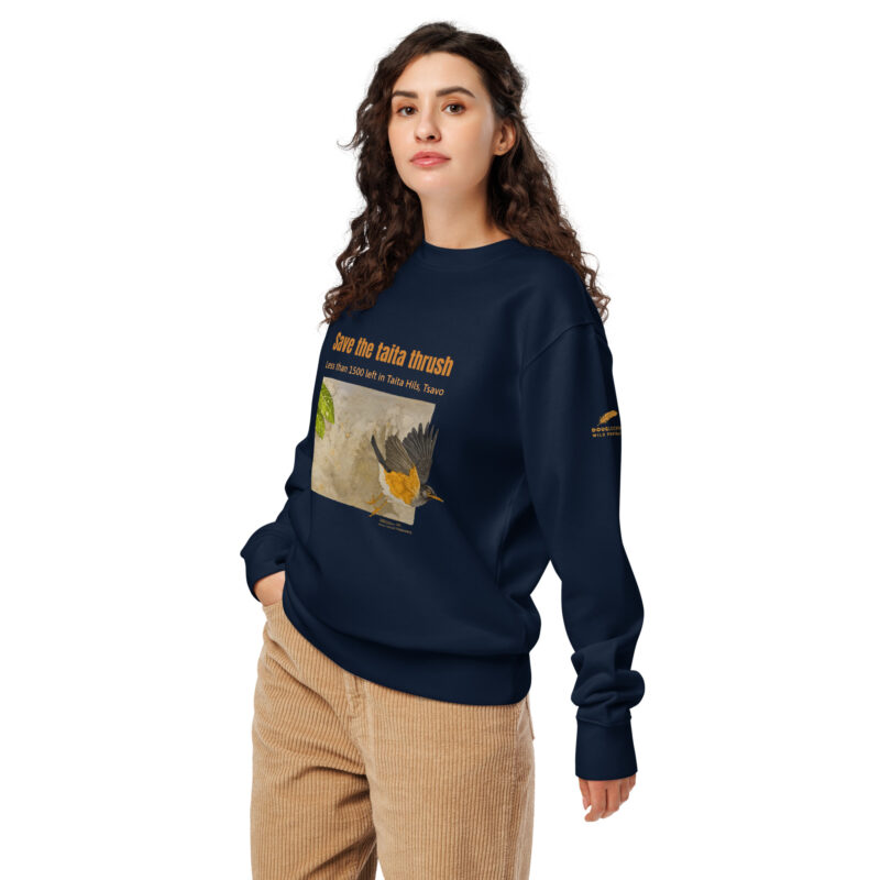 Unisex organic sweatshirt 2, Save the Taita thrush - Image 8