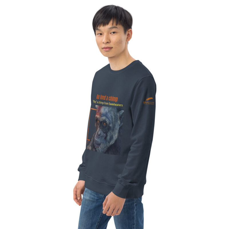 Unisex organic sweatshirt, Go feed a chimp - Image 31