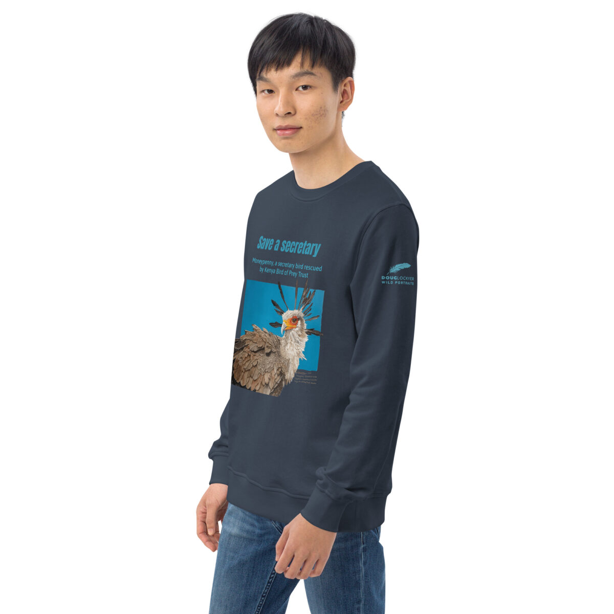 Unisex organic sweatshirt, save asecretary (Moneypenny) - Image 34