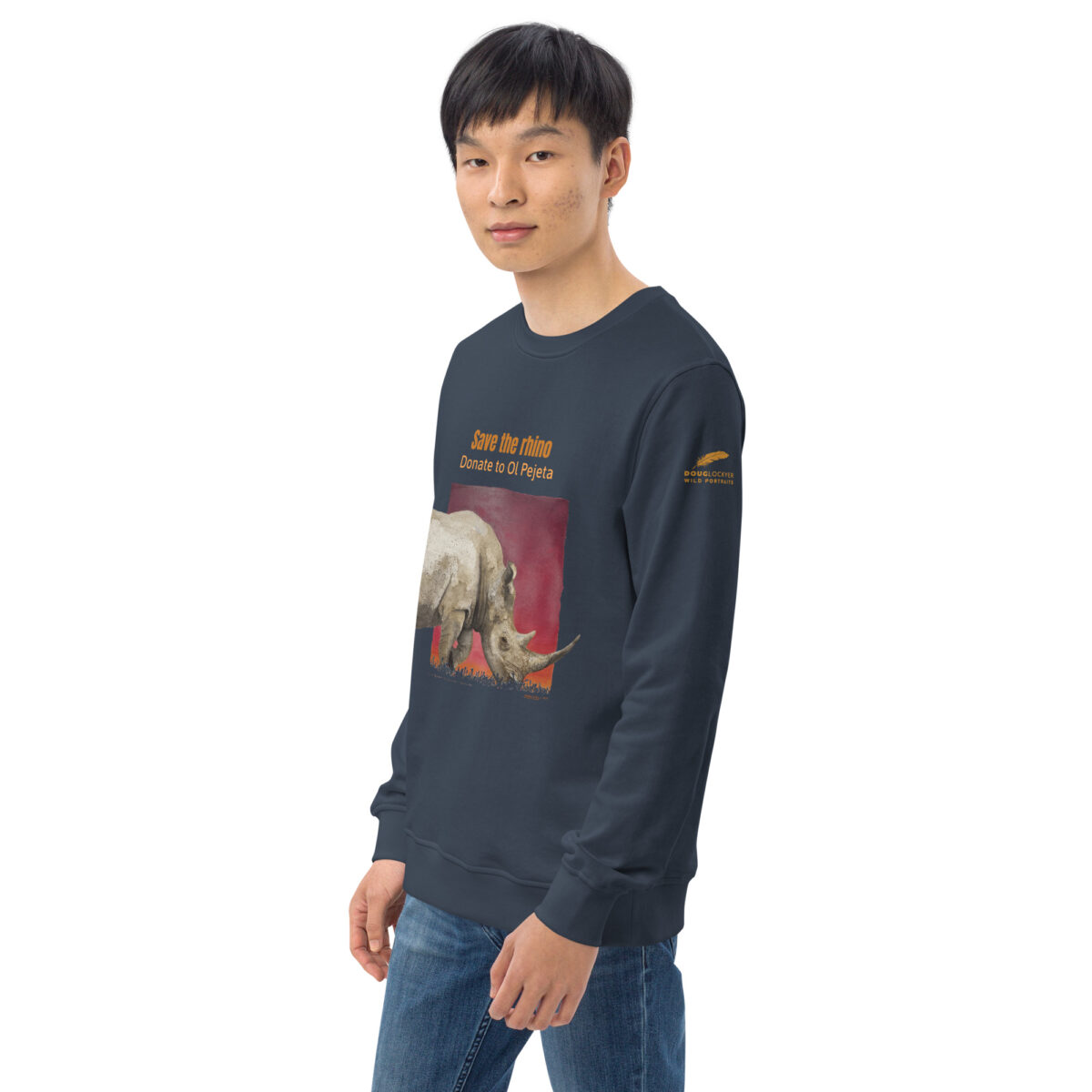 Unisex organic sweatshirt, save the rhino - Image 34