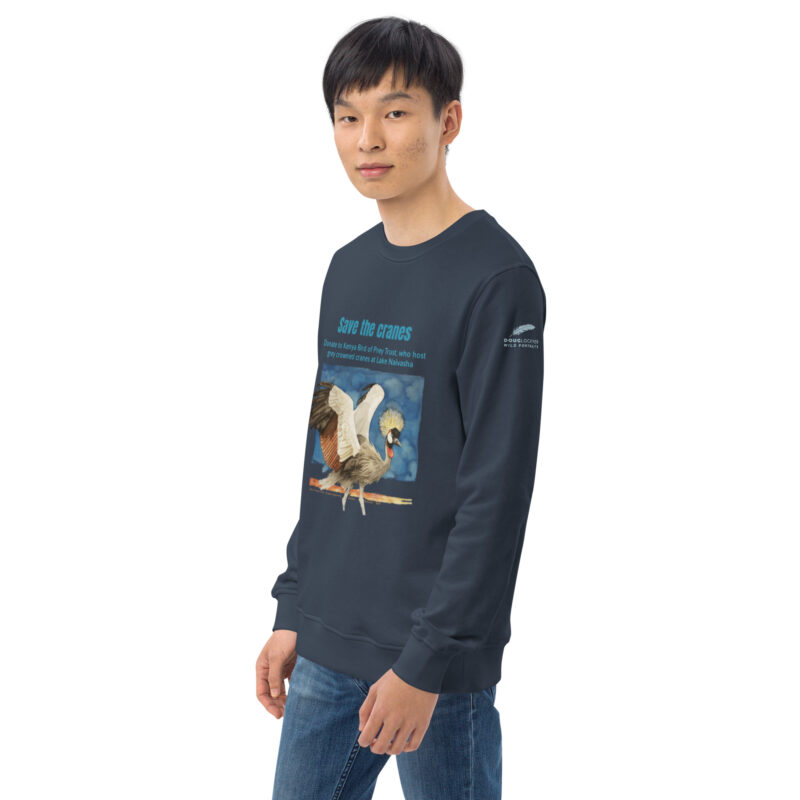 Unisex organic sweatshirt, save the cranes - Image 31