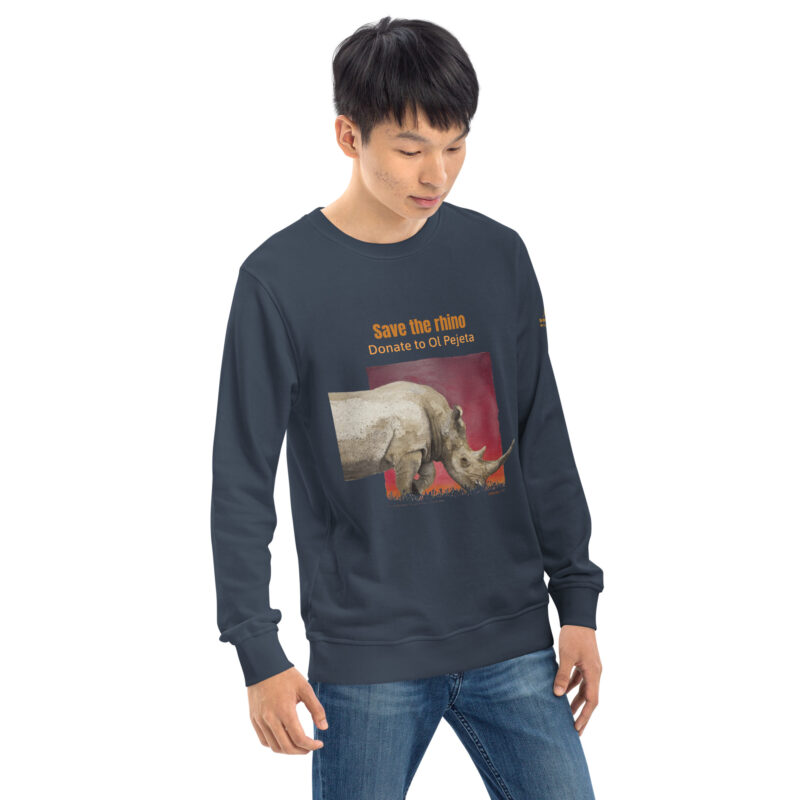 Unisex organic sweatshirt, save the rhino - Image 21