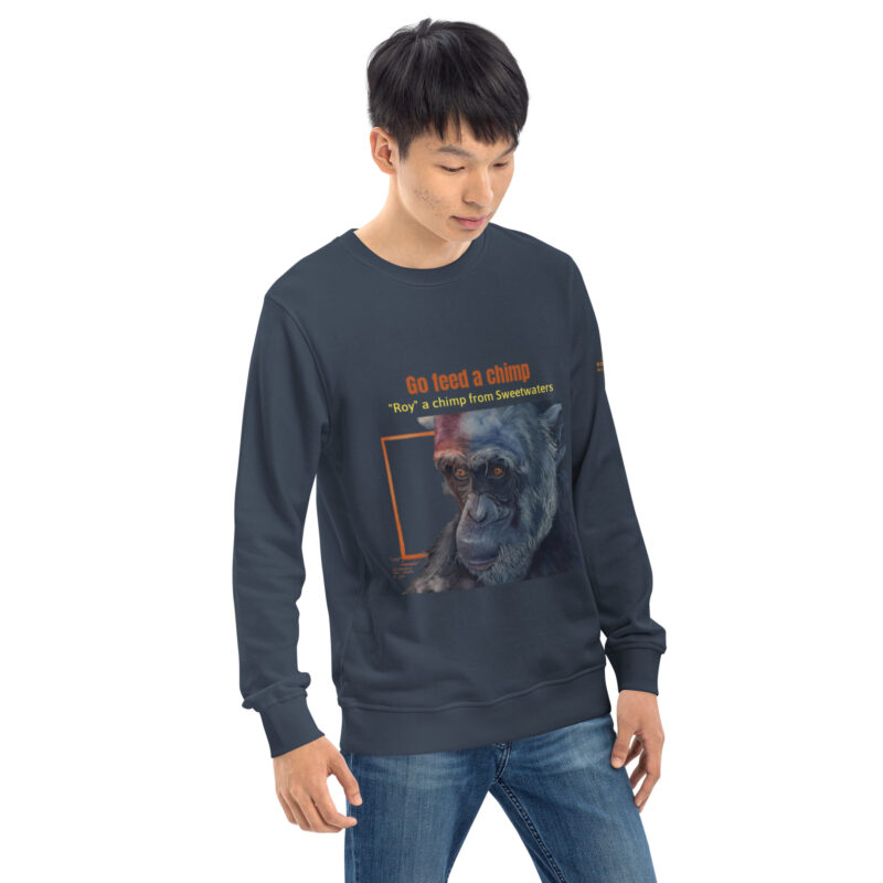 Unisex organic sweatshirt, Go feed a chimp - Image 33