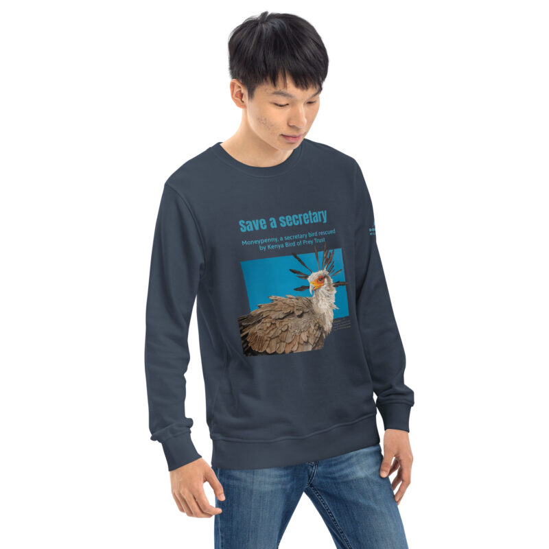 Unisex organic sweatshirt, save asecretary (Moneypenny) - Image 36