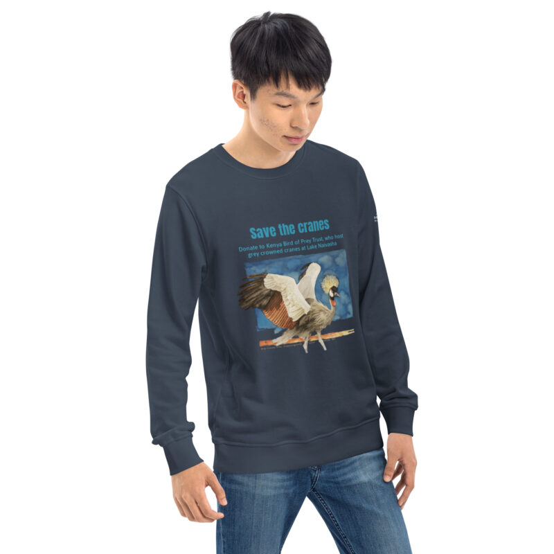 Unisex organic sweatshirt, save the cranes - Image 33