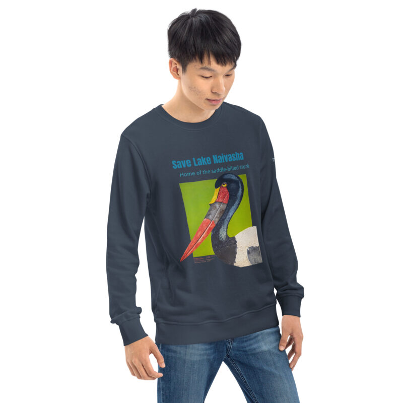 Unisex organic sweatshirt, save the saddle-billed stork - Image 36