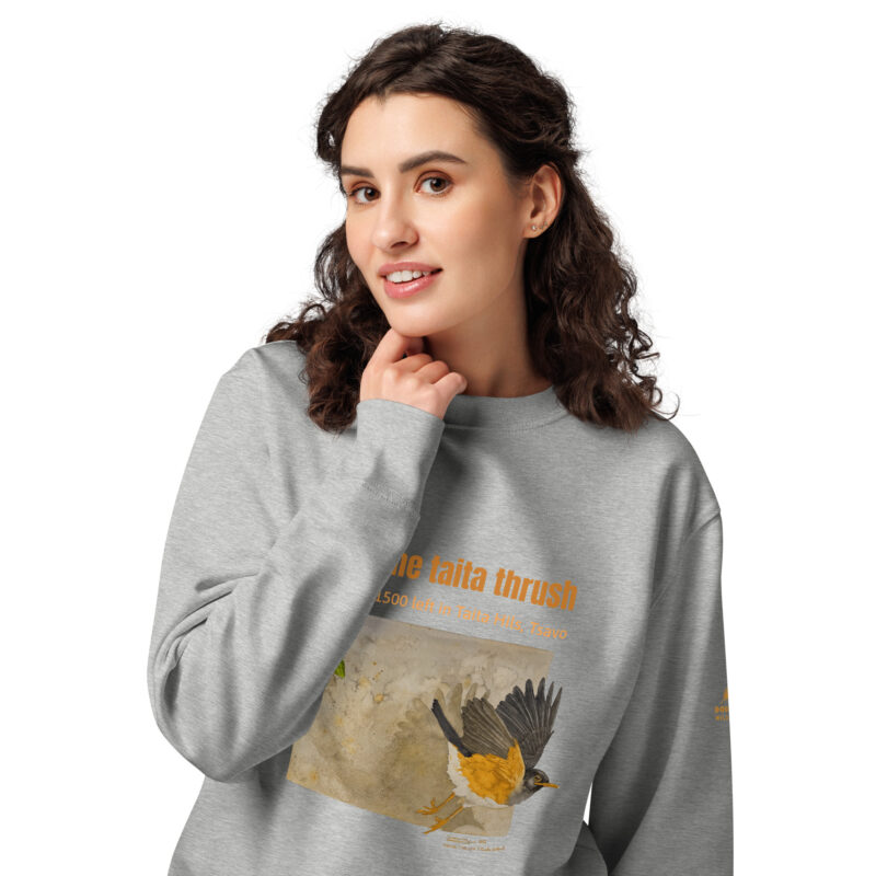 Unisex organic sweatshirt 2, Save the Taita thrush - Image 15