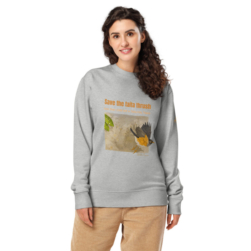 Unisex organic sweatshirt 2, Save the Taita thrush - Image 14
