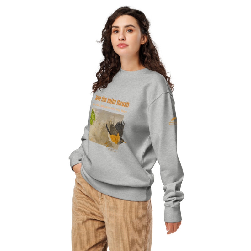 Unisex organic sweatshirt 2, Save the Taita thrush - Image 16