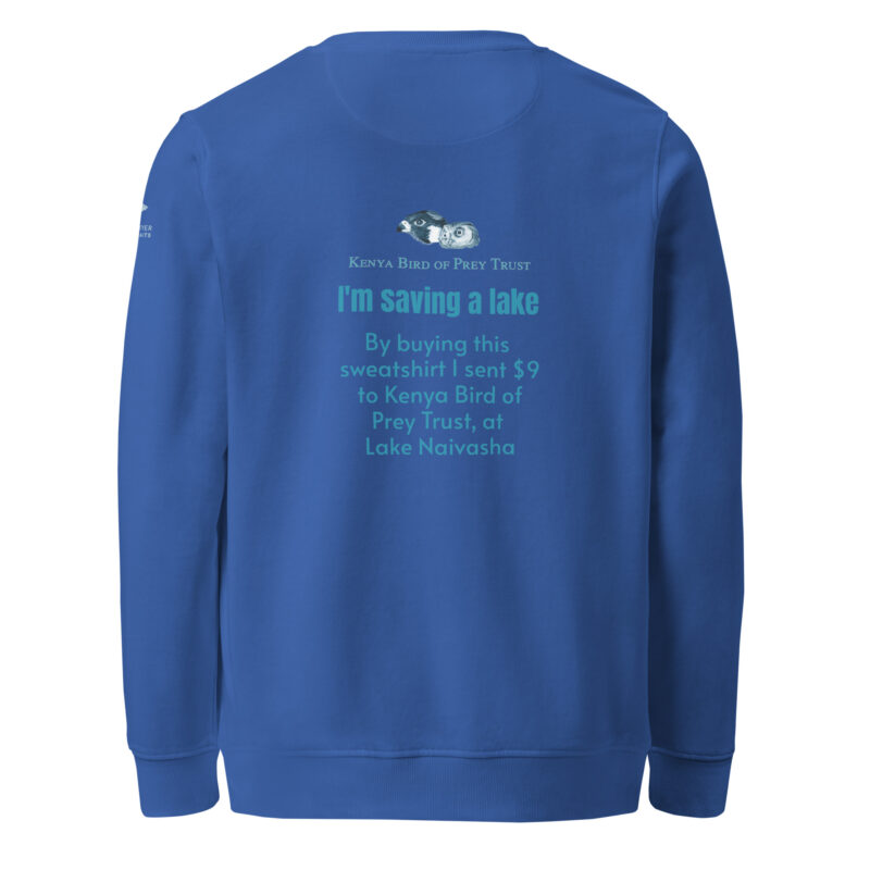 Unisex organic sweatshirt, save Lake Naivasha (saddle-billed stork) - Image 16
