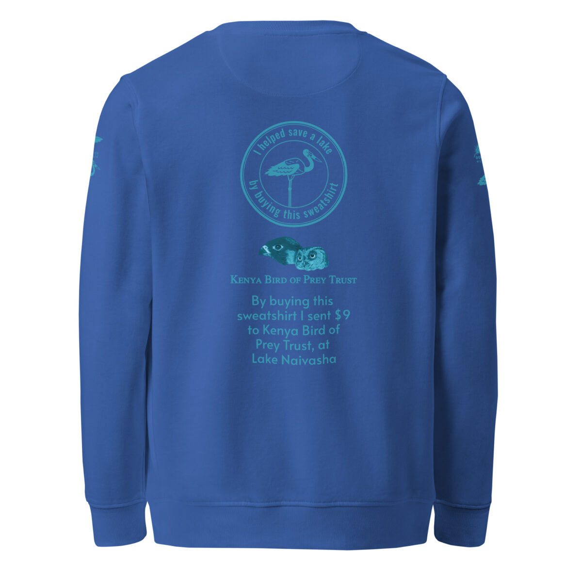 Unisex organic sweatshirt, save Lake Naivasha (saddle-billed stork) - Image 74