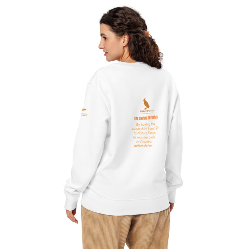 Unisex organic sweatshirt 2, Save the Taita thrush - Image 17