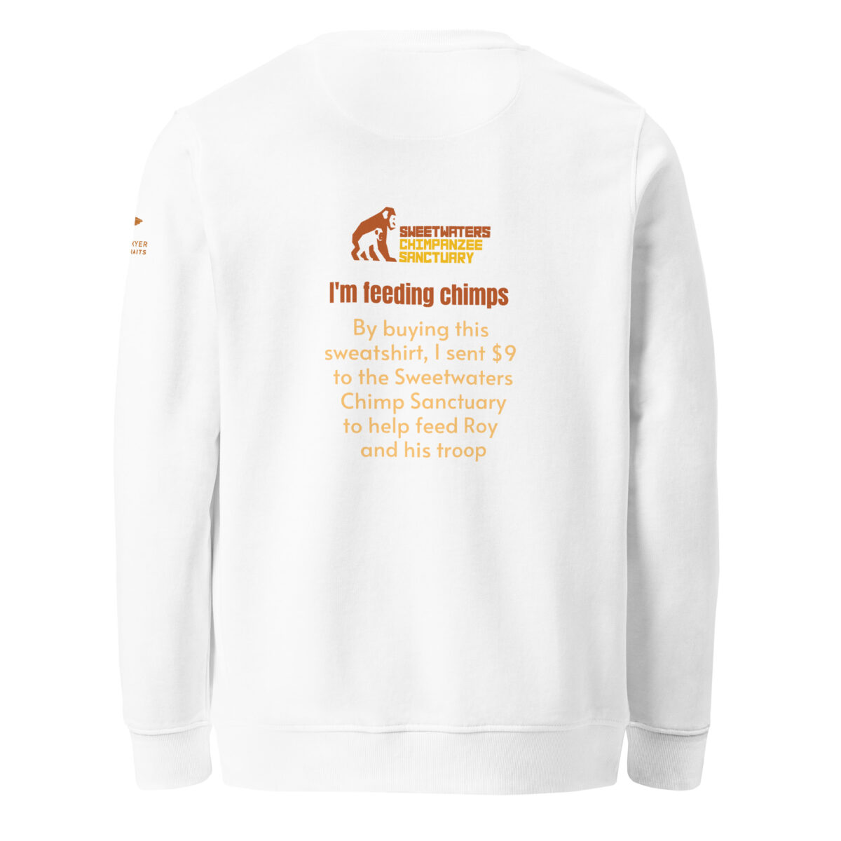Unisex organic sweatshirt, Go feed a chimp - Image 13