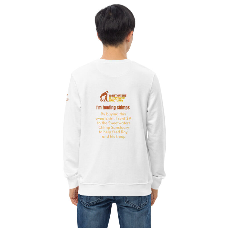 Unisex organic sweatshirt, Go feed a chimp - Image 36