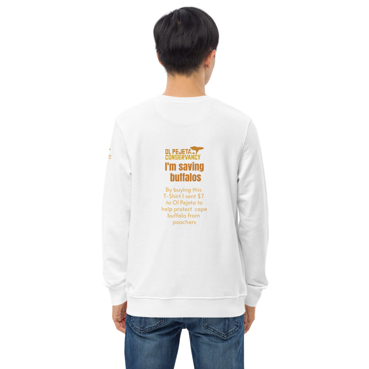 Unisex organic sweatshirt, save the buffalo - Image 46