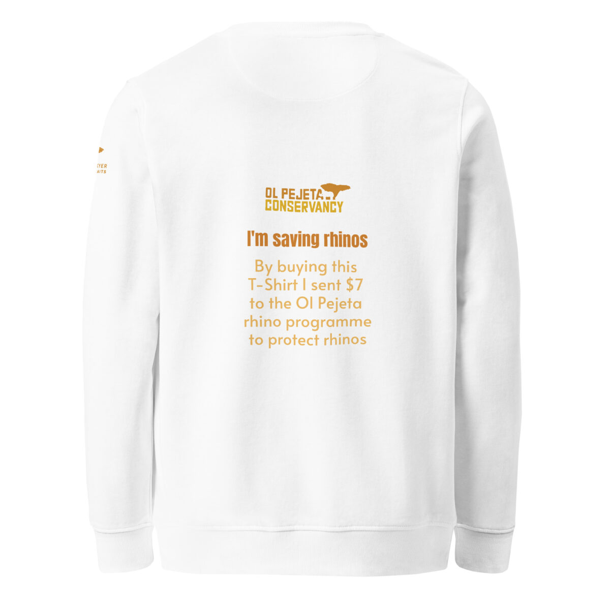 Unisex organic sweatshirt, save the rhino - Image 16