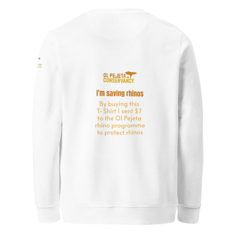 Unisex organic sweatshirt, save the rhino - Image 16