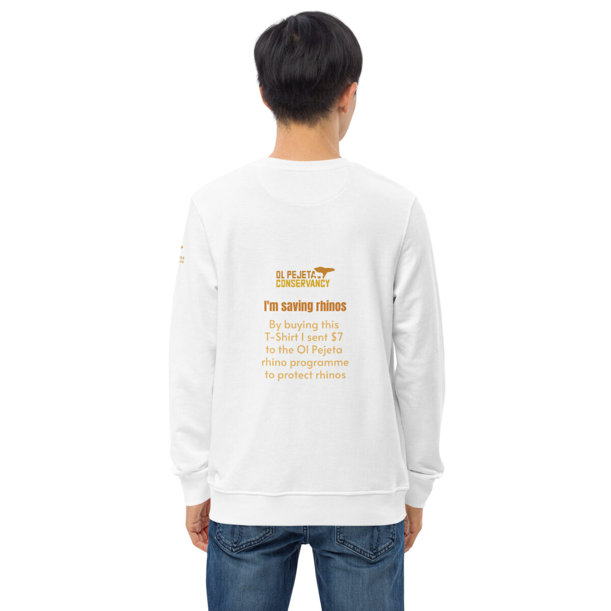 Unisex organic sweatshirt, save the rhino - Image 46