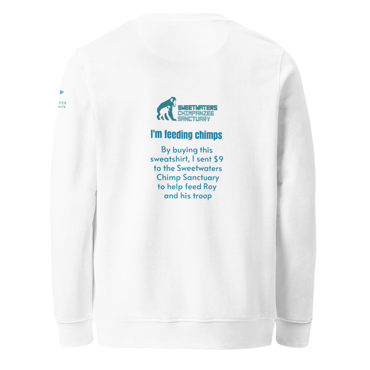 Unisex organic sweatshirt, Go feed a chimp - Image 14