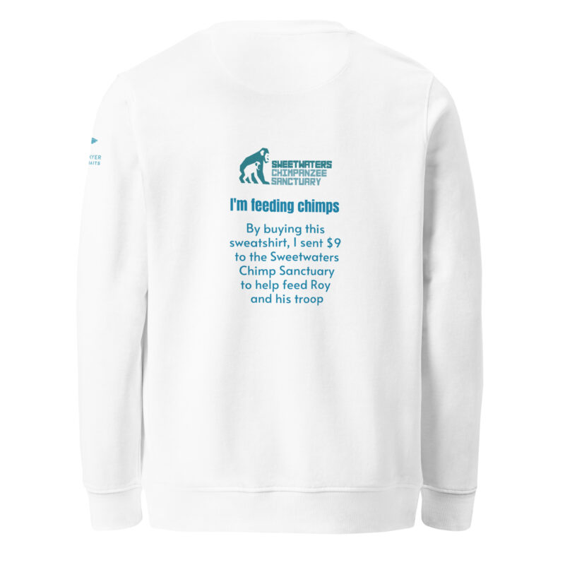 Unisex organic sweatshirt, Go feed a chimp - Image 14