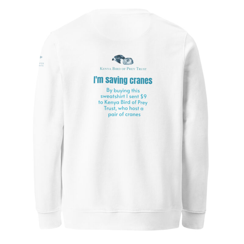Unisex organic sweatshirt, save the cranes - Image 11
