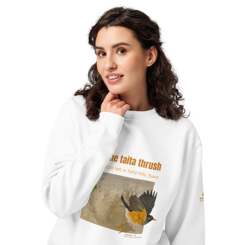 Unisex organic sweatshirt 2, Save the Taita thrush - Image 19