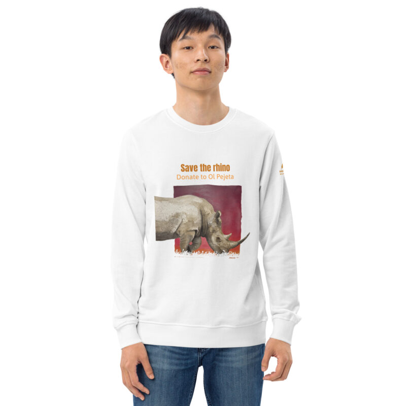 Unisex organic sweatshirt, save the rhino - Image 45