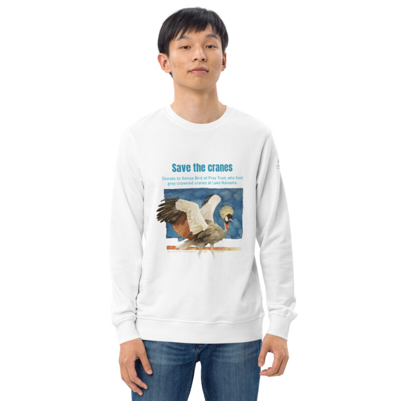 Unisex organic sweatshirt, save the cranes - Image 42