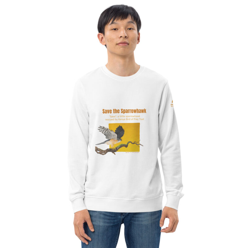 Unisex organic sweatshirt, save the sparrowhawk - Image 45
