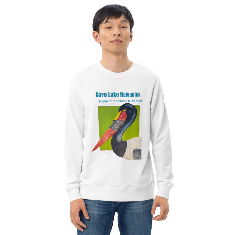 Unisex organic sweatshirt, save the saddle-billed stork - Image 45