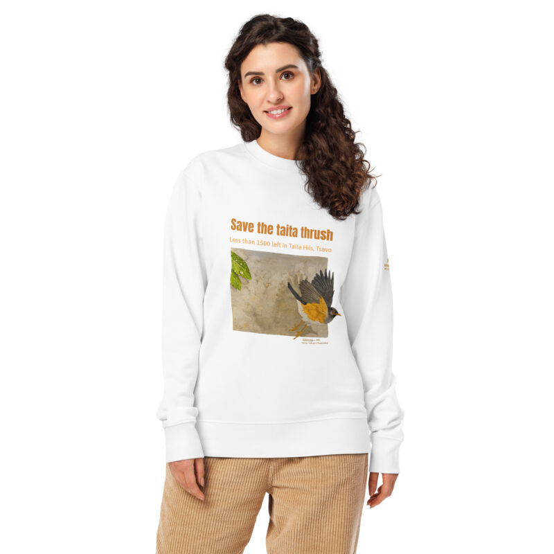 Unisex organic sweatshirt 2, Save the Taita thrush - Image 18